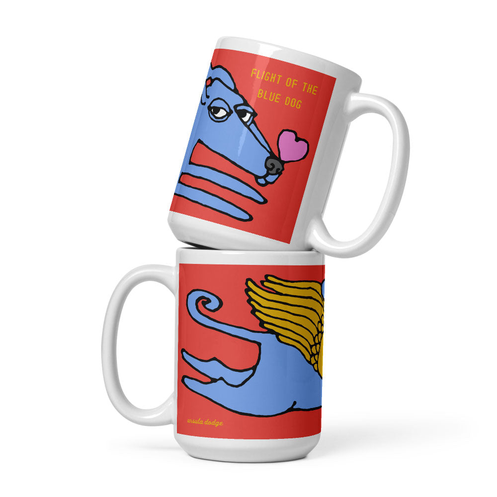 Flight of the Blue Dog 15 oz mug