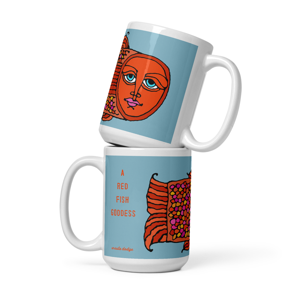 Red Fish Goddess 15 oz mug