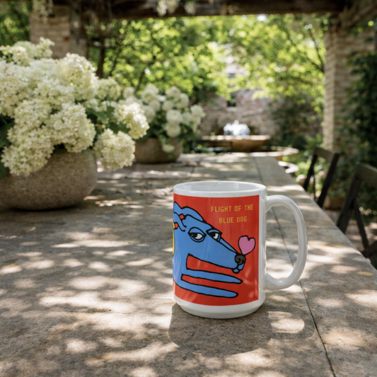 Flight of the Blue Dog 15 oz mug