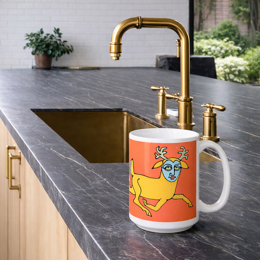 Prancing Deer Deities 15 oz mug