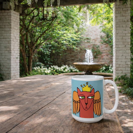 Cat Angel 15 oz mug