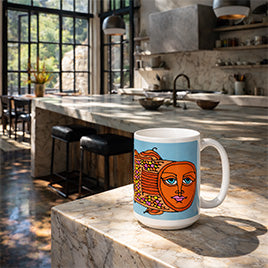Red Fish Goddess 15 oz mug