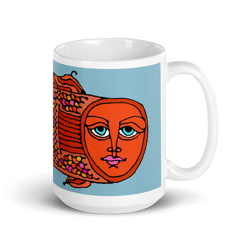 Red Fish Goddess 15 oz mug